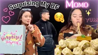Surprising My Boyfriend | MOMO, Ramen Mukbang || thisissharmy