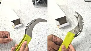 Easy Grip Watermelon Cutter, Slicer for Cantaloupe, Honeydew & Papaya | Stainless Steel