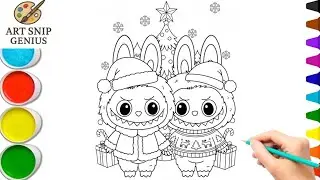 How to Draw Labubu & Mikoko Christmas Scene! (Full Tutorial) | Art Snip Genius 🎄