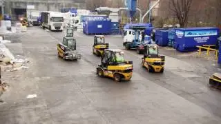 JCB Teletrucks on Parade at Highlander International Paper Recycling East Kilbride, Glasgow