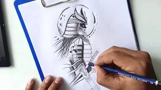 How to draw samurai tattoo-samurai drawing