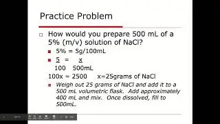 Making Solutions - Biotechnology