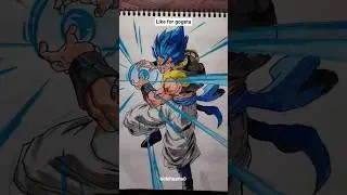 drawing gogeta ssj blue🥶 #drawing #gogeta #dragonball #shorts