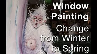 Change from Winter to Spring (window painting)