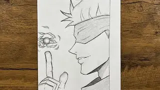 Easy gojo drawing | How to draw gojo satoru | gojo   Domain Expansion