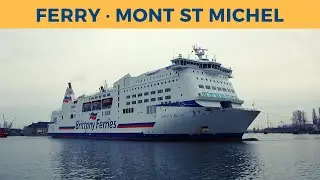 Arrival of ferry MONT ST MICHEL at Remontowa Ship Repair Yard (Dock 5) in Gdańsk (Brittany Ferries)