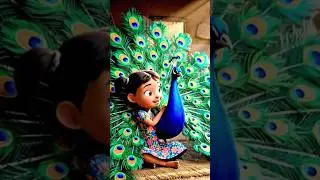 😱 Little Girl Feared the Duck but Became a Peacock Hero 🦚 #aishorts #girlscary #shorts #viralvideo