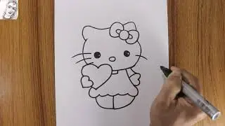 How to draw Cat Doll step by step | Easy drawing beginners