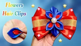 Satin Ribbon Flowers: DIY Hair Clips |How to make hair clips.#diy#flowers  #howtomakeribbonhairclips