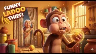 Ladoo Chor Bandar | Funny Animal Cartoon Song in Hindi | Kids RhymesUntitled
