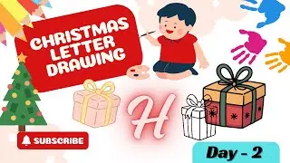 Christmas Letter drawing | Easy gift box drawing 🎁 | step by step drawing |  Day 2