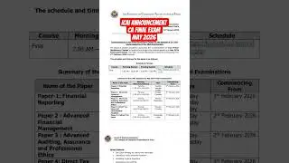 ca final exam may 2026 update| live virtual classes| icai announcement today| ca final #shorts