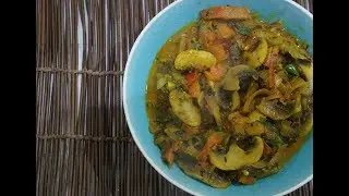 🇬🇧🇮🇳🍅 🍆 Easy Mushroom Curry Recipe - Indian Vegan Fast n Easy