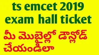 Ts emcet 2019 exam hall ticket download||ts emcet 2019