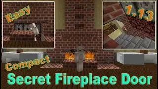 Minecraft  Hidden Fireplace Door and Secret Base | Easy redstone