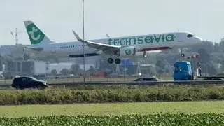 AIRBUS A321-252NX TRANSAVIA FROM LARNACA TO AMSTERDAM LANDING SCHIPHOL AIRPORT PHYHE #aviation