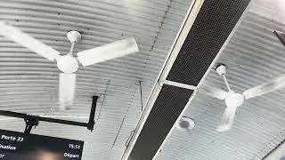 MANY Industrial Ceiling Fans at a Bus Terminal