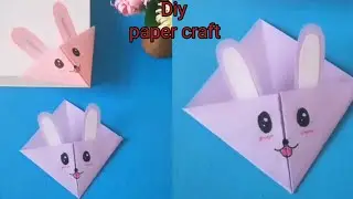 Diy paper craft idea 💡 ||  paper rabbit book mark corner || Craft by AU