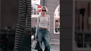 The Shape of Chic: Stripes Meet Wide-Leg Denim #streetwear #casualwear #fashiontrends #ootd #denim
