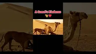 Camel Carries Injured Dog to Safety in Desert 🌵🐪🐕#youtubeshorts #viral