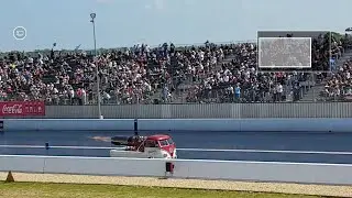 Volkswagen camper T1 with a jet engine 1/4 mile run wt Santa Pod