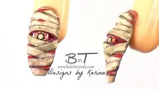 Momia 3D - Uñas acrilicas para halloween (E047)