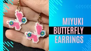 Miyuki Butterfly Earrings Tutorial🦋Miyuki Bead Weaving🌹 brick stitch earrings ✨