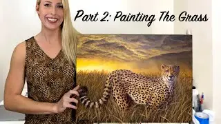 Cheetah Acrylic Painting Part 2: Painting the Grass
