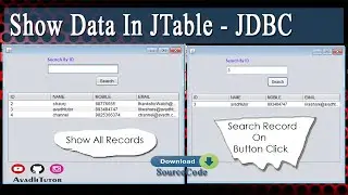 MySQL Record display in JTable | jdbc mysql jtable example | populate data from database jtable