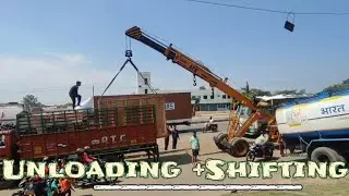 Machine box Unloading and shifting safely by hydra crane