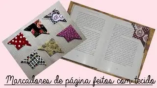Marcador de livro/página feito com dobradura em tecido