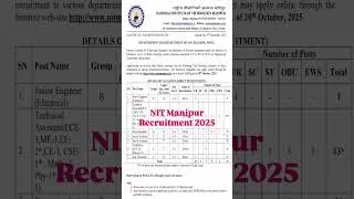 NIT Manipur Recruitment 2025.Comment for more details about the vacancy #jobknowledge  #ashutoshweb