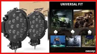 OEDRO 7 Inch 51W Round LED Offroad Lights, 5100LM Spot Driving Light Pod Bumper Roof Fog Light Fit