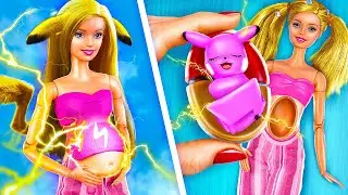 Búp Bê Của Mình Mang Bầu Pokemon! Tụi Mình Xây Nhà Tí Hon Cho Pikachu!