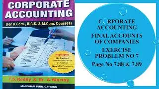 Final Accounts of Companies Exercise Problem No 7