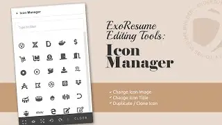 How to Edit Icons Element on Your Resume - Icon Manager Tutorial