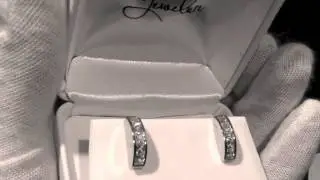 Jewelure  925 Silver Princess Cut Semi-Hoop CZ Earrings CLASSY