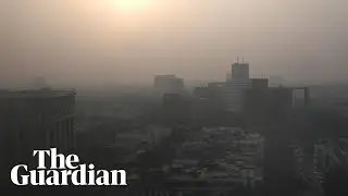 Drone footage shows New Delhi cloaked in thick haze of toxic smog