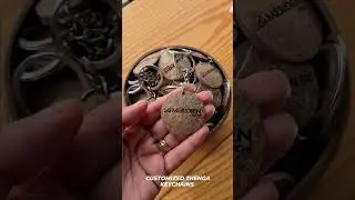 Personalized coconut shell keychains &mdash; engraved with any name or logo.
