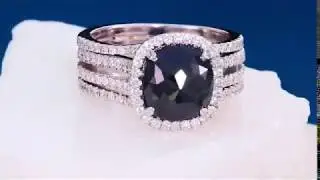 Black Diamond Engagement Ring - custom online order