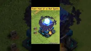 Takedown max th12 with bat spells only | Clash of Clans #shorts #coc