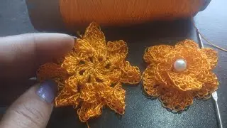 #crochet #diycrochet rose saree pin/brooch using silk thread #crochet course Live తెలుగు లో 