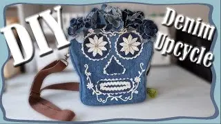 DIY Sugar Skull Bag Of Old Jeans