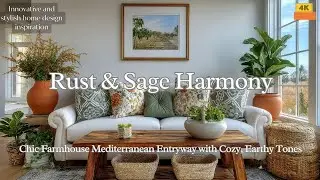 Rust & Sage Harmony: Chic Farmhouse Mediterranean Entryway with Cozy, Earthy Tones 🌿✨