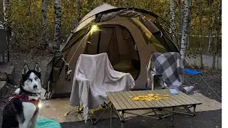 Cozy Autumn Camping Setup ⛺ | Exploring Gull Lake Campground + Simple Camp Meal | Part 1