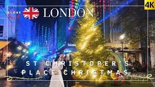 St Christopher&rsquo;s Place 🇬🇧 Christmas Lights 4K 🎄 London Walking Tour