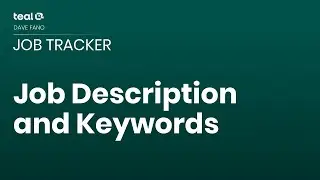 Job Description and Keywords - Job Tracker