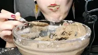 very yummy satisfying tasty earthy Clay Paste eating with spoon