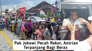 Usai Salat Jumat, Pak Jokowi Langsung Bagi Beras, Jadi Antrian Terpanjang