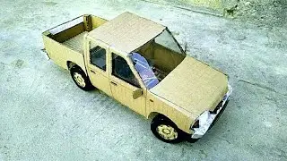 How To Make RC Pickup Truck || nissan pick-up 4x4 || remote control pickup from cardboard